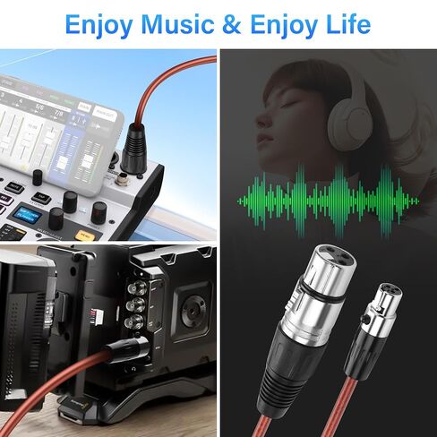 3-pin Mini XLR Female to XLR Female Microphone Audio Cable for Microphone, Camera, Audio Mixer, Amplifier（1M/3.2FT in Saudi Arabia