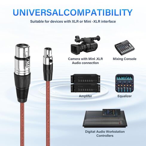 3-pin Mini XLR Female to XLR Female Microphone Audio Cable for Microphone, Camera, Audio Mixer, Amplifier（1M/3.2FT in Saudi Arabia