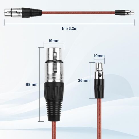 3-pin Mini XLR Female to XLR Female Microphone Audio Cable for Microphone, Camera, Audio Mixer, Amplifier（1M/3.2FT in Saudi Arabia