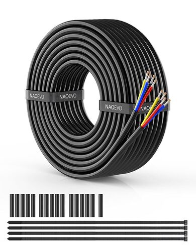 سلك كهربائي NAOEVO 16 قياس 2 موصل، سلك PVC مجدول 16 AWG، جهد منخفض 12 فولت/نحاس معلب/كابل مرن لأسلاك السيارات، سلك المصباح، كابل بحري (50 قدم) in Saudi Arabia