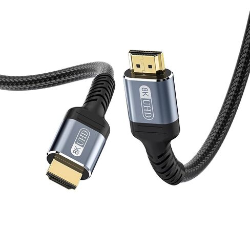 8K HDMI 2.1 Cable 6ft 48Gbps Ultra High Speed Braided Nylon HDMI Cord-8K@60Hz 4K@120Hz Compatible for Monitor/TV/PS5 4 3/Laptop/Xbox Series X/Projector/Blu-ray Players in Saudi Arabia