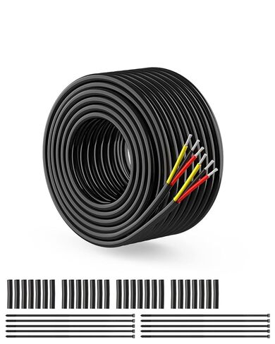 سلك كهربائي NAOEVO 16 قياس 2 موصل، سلك PVC مجدول 16 AWG، جهد منخفض 12 فولت/نحاس معلب/كابل مرن لأسلاك السيارات، سلك المصباح، كابل بحري (50 قدم) in Saudi Arabia