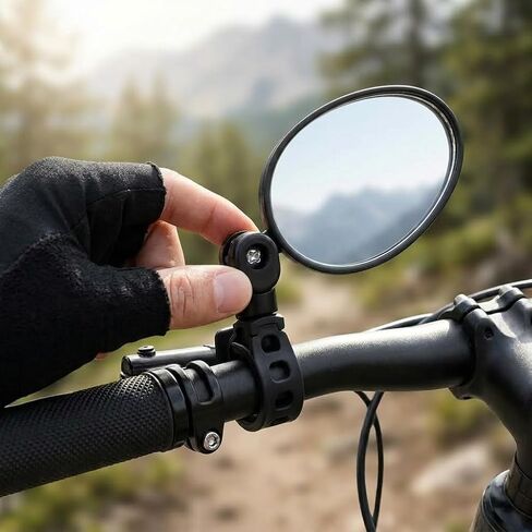 Bike Mirror 2Pcs Bike Rear View Mirrors Breakage-Proof Adjustable Bicycle Mirrors 360° Rotation Bicycle Handlebar Rearview Mirrors Wide Angle Safe Plastic Bicycle Mirror for Mountain Bike Road Bike in Saudi Arabia