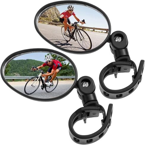 Bike Mirror 2Pcs Bike Rear View Mirrors Breakage-Proof Adjustable Bicycle Mirrors 360° Rotation Bicycle Handlebar Rearview Mirrors Wide Angle Safe Plastic Bicycle Mirror for Mountain Bike Road Bike in Saudi Arabia