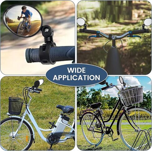 Bike Mirror 2Pcs Bike Rear View Mirrors Breakage-Proof Adjustable Bicycle Mirrors 360° Rotation Bicycle Handlebar Rearview Mirrors Wide Angle Safe Plastic Bicycle Mirror for Mountain Bike Road Bike in Saudi Arabia