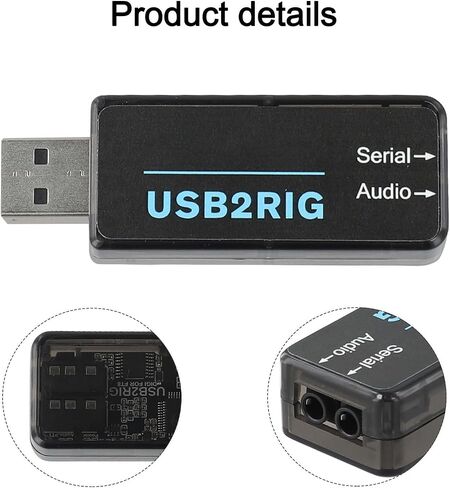 AUDIO2RIG Interface Adapter Isolated Audio Transformer Optocoupler USB for Sound Card PTT Control Compatible with for icom Jianwu Ham Radios Multi-System in Saudi Arabia