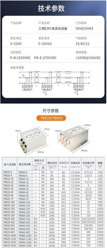 YB960 Output Copper busbar Three-Phase Three-Wire AC 380V Inverter servo Drive Dedicated Output Power Filter(YB960-1000A 450~500KW) in Saudi Arabia