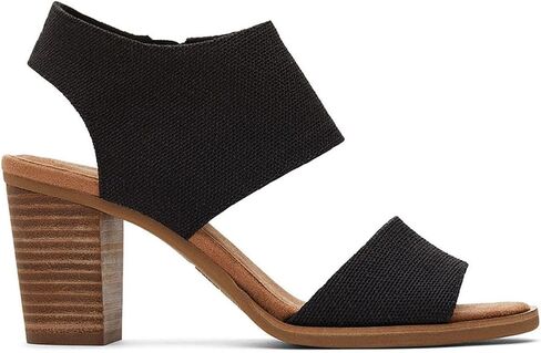 TOMS Women's Majorca Cutout Sandal, Black Melange Woven, 12B in Saudi Arabia