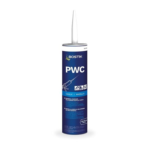 BOSTIK PWC White 10.1oz السد السيليكوني القابل للطلاء للأغراض العامة | الدرجة المهنية | الاستخدام المنزلي الداخلي والخارجي على الديكورات والقوالب والأبواب والنوافذ وأسطح العمل والحجر والمزيد | 1 خرطوشة in Kuwait