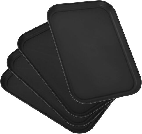 4 Pack Purple Plastic Serving Trays for Party Serving Food - Rectangular, 8.66 by 12 in, Heavy Duty Dessert Trays for Food Erving Platters for Party Tray Decor Veggie,Snack in Kuwait