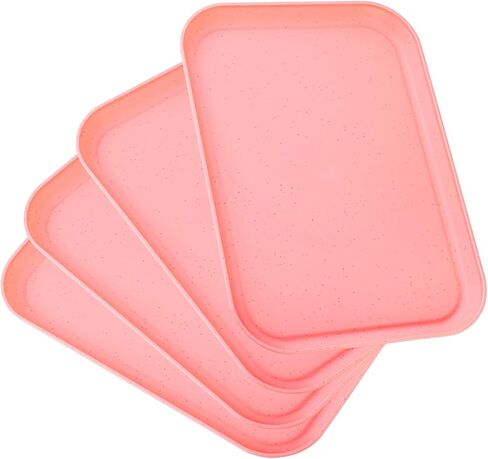 4 Pack Purple Plastic Serving Trays for Party Serving Food - Rectangular, 8.66 by 12 in, Heavy Duty Dessert Trays for Food Erving Platters for Party Tray Decor Veggie,Snack in Kuwait