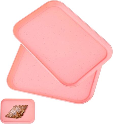 4 Pack Purple Plastic Serving Trays for Party Serving Food - Rectangular, 8.66 by 12 in, Heavy Duty Dessert Trays for Food Erving Platters for Party Tray Decor Veggie,Snack in Kuwait