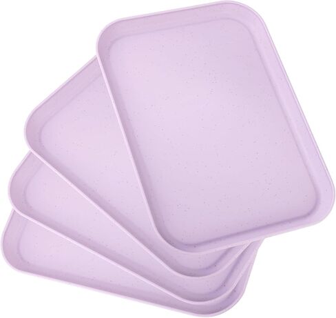 4 Pack Purple Plastic Serving Trays for Party Serving Food - Rectangular, 8.66 by 12 in, Heavy Duty Dessert Trays for Food Erving Platters for Party Tray Decor Veggie,Snack in Kuwait