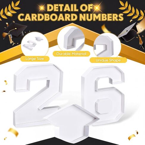 Hollowfly 3 Pcs 10" Graduation Fillable Letter,Plastic Number Trays for Food 2026,2026 Charcuterie Number,Grad Fillable Letter for Class of 2026 Congrats Grad Party Supplies in Kuwait