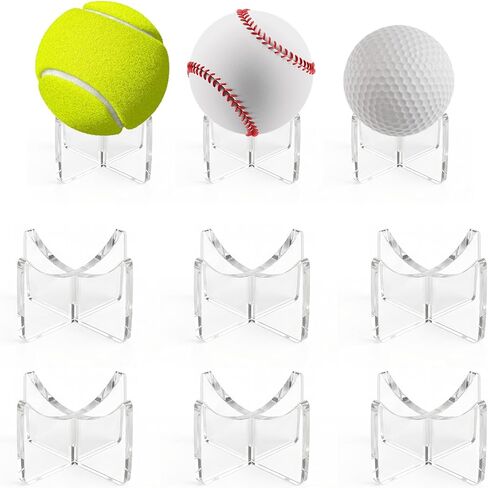 JJUNW 6Pack Small Ball Holder, Acrylic Ball Stand for Display, Tennis Ball-Display Box Acrylic Display Stand for Softball Baseball Golf Balls and Field Hockey Balls in Kuwait