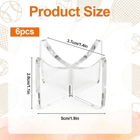 JJUNW 6Pack Small Ball Holder, Acrylic Ball Stand for Display, Tennis Ball-Display Box Acrylic Display Stand for Softball Baseball Golf Balls and Field Hockey Balls in Kuwait
