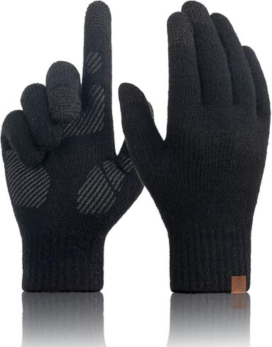 TRENDOUX Merino Wool Winter Gloves: Touch Screen Knitted Gloves Warm Thin Non-slip Glove for Men Women Driving Running Gift in Saudi Arabia
