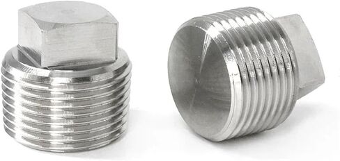 1 قطعة 1/8 "1/4" 3/8 "1/2" 3/4 "1" -1-1/2 "ذكر غاطسة شفة عرافة مربع سدادة طرفية غطاء 304 ماسورة من الفولاذ المقاوم للصدأ المناسب (رأس مربع ، NPT SS304) in Kuwait