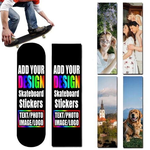 Custom Skateboard Grip Tape with Your Design for Men & Women Personalized Waterproof Scooter Stickers with Your Text Logo Image Customized Scooter Grip Tape for Gifts Solid Black in Saudi Arabia