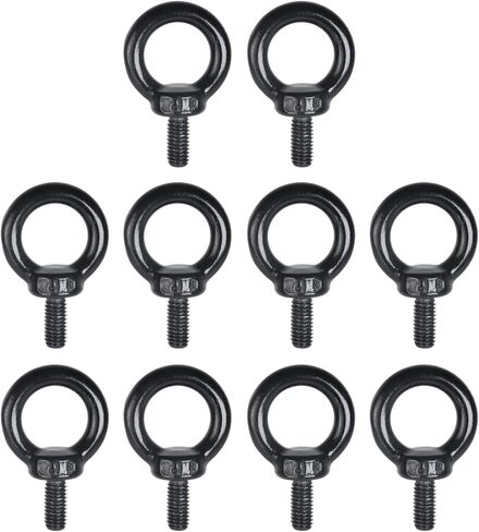 Crapyt 10 Pcs M4 Male Thread Machinery Shoulder Lifting Eye Bolts, Marine Grade 304 Stainless Steel Lifting Ring Eyebolt(M4, Black) in Saudi Arabia