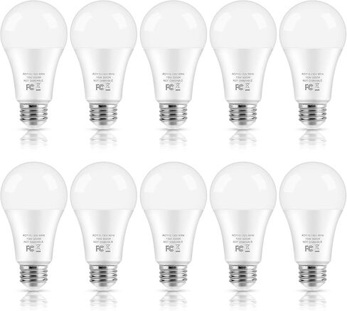 مصابيح إضاءة LED، 100 وات مكافئة A19، 13 وات 5000 ك ضوء نهاري أبيض 1500 لومن غير قابل للتعتيم E26 Edison مصابيح لولبية متوسطة الحجم للمنزل وغرفة النوم والمطبخ وغرفة المعيشة ومصباح المكتب، 4 عبوات in Kuwait