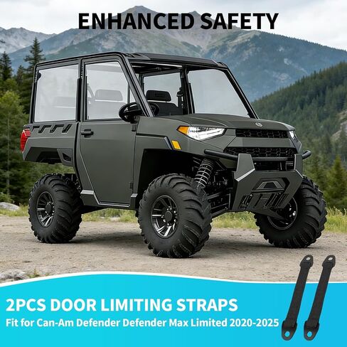 Heavy-Duty Door Limit Straps for Can,Am Defender&Defender Max Limited,Extra-Long Design for Wider Door Opening,Reinforced Nylon&Quick-Connect Hardware 2-Pack (2020-Present) in Saudi Arabia