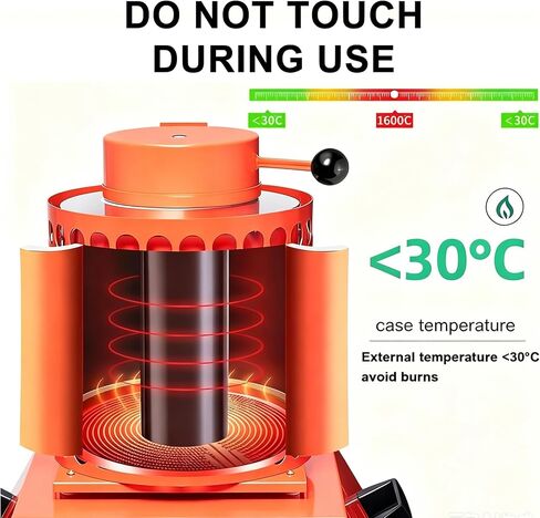 2000W Gold Melting Furnace, Electric Smelting Furnace Kit, 1150°F Max Temperature, 25-35 Minute Melt Time, Temperature Control Display, Perfect for Gold, Silver and Metal Casting in Saudi Arabia
