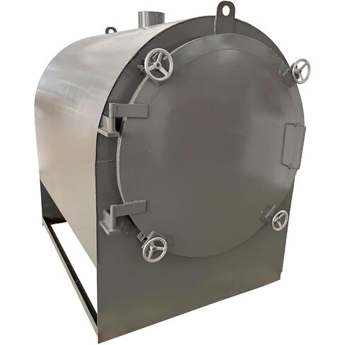 TECHTONGDA Charcoal Making Machine 200℃-500℃ Carbonization Oven Horizontal Carbonization Furnace with Flue Gas Recirculation System, for Wood, Bamboo, Coconut Shell, Peanut Shell, Corn Cob in Saudi Arabia