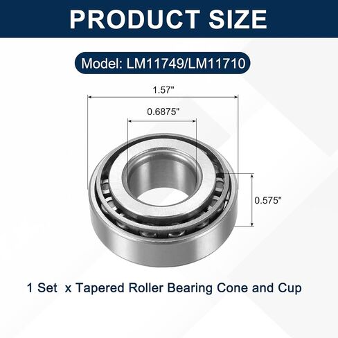 uxcell 1 Set 25877/25821 Tapered Roller Bearing Cone and Cup Set, 1.375" Bore x 2.875" OD x 0.9375" Width, Chrome Steel Taper Bearing Set in Saudi Arabia