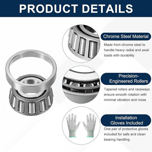 uxcell 1 Set 25877/25821 Tapered Roller Bearing Cone and Cup Set, 1.375" Bore x 2.875" OD x 0.9375" Width, Chrome Steel Taper Bearing Set in Saudi Arabia