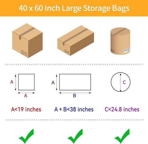 أكياس بلاستيكية شفافة كبيرة جدًا من أويمرت، 40 × 60 بوصة، 4 عبوات | قابلة لإعادة الاستخدام، جامبو، مقاومة للماء، تتضمن 4 ربطات، للأمتعة، وحقيبة السفر، والأثاث، وتخزين الكراسي ونقلها in Kuwait