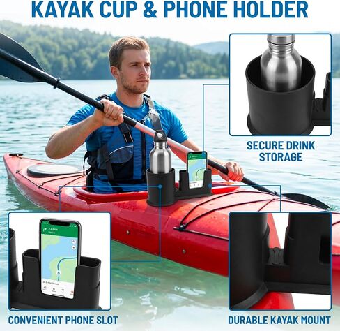 Paddle Board Cup Holder, Kayak Drink Holder, Paddleboard Accessories for Securing Drinks and Phones During Water Activities, Black Stand Up Paddle Board Cup Holder in Kuwait