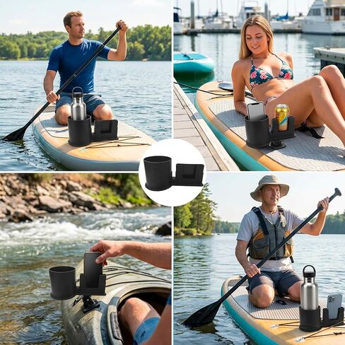 Paddle Board Cup Holder, Kayak Drink Holder, Paddleboard Accessories for Securing Drinks and Phones During Water Activities, Black Stand Up Paddle Board Cup Holder in Kuwait