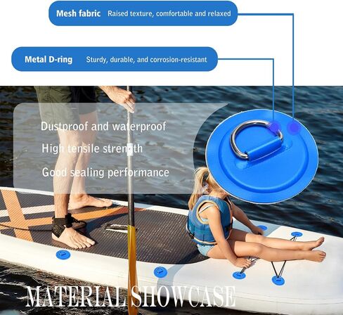 6 قطع من وسادة التصحيح على شكل حرف D من مادة PVC، رقع دائرية من الفولاذ المقاوم للصدأ على شكل حرف D لقوارب الكاياك القابلة للنفخ، ملحقات قوارب التجديف، بدون غراء، أزرق in Kuwait