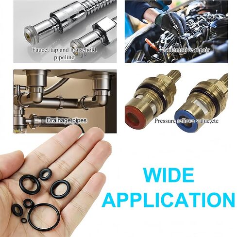 225 Pcs O Ring Kit, 18 Size Nitrile Rubber O-Ring Assortment Set, ID 3mm-22mm, Waterproof and Resist Heat, Seal Repair Tool for Automotive Plumbing Air Gas Water, Black in Kuwait