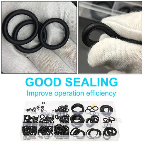 225 Pcs O Ring Kit, 18 Size Nitrile Rubber O-Ring Assortment Set, ID 3mm-22mm, Waterproof and Resist Heat, Seal Repair Tool for Automotive Plumbing Air Gas Water, Black in Kuwait