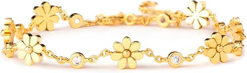 STORYJEWELLERY سوار ديزي، أساور مطلية بالذهب للنساء، أساور التنس للنساء، مجوهرات ديزي اللذيذة، هدايا لها in Kuwait