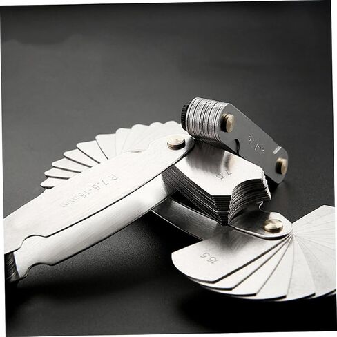 2pcs Stainless Steel Radius Gauge Convex Concave Arc Measuring Tool High Hardness Die Maker Precision for Industrial Use in Saudi Arabia