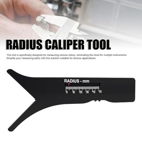 AUNMAS Radius Gauge, Sliding Caliper with Multi Purpose Design, Durable ABS Construction, Up to 100mm Measurement Range for Home, Office and Industrial Use in Saudi Arabia