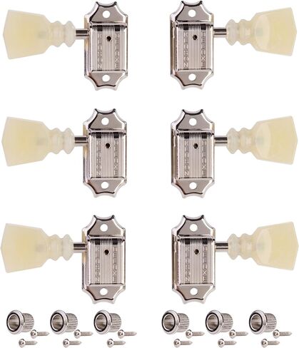 Kluson Traditional 3+3 Tuning Machines Pearl Double Ring Button Double Line Nickel in Kuwait