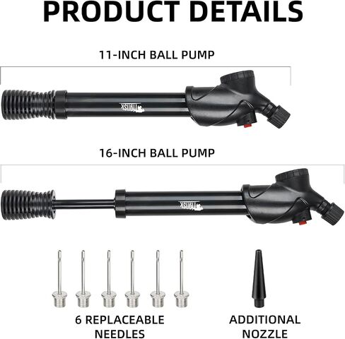 Tigrisk® Ball Pump with Pressure Gauge, Hand Air Inflation Pump with Needles and Nozzles for Basketball, Football, Soccer Ball, Volleyball and Other Inflatable Balls in Kuwait