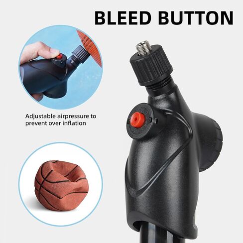 Tigrisk® Ball Pump with Pressure Gauge, Hand Air Inflation Pump with Needles and Nozzles for Basketball, Football, Soccer Ball, Volleyball and Other Inflatable Balls in Kuwait