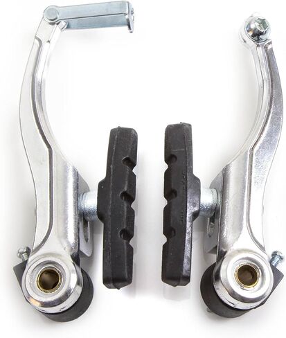 Clarks 115 V-Brake Caliper Set - Silver, Modern, Easy to Install, Alloy, Stainless Steel, 100% Stainless Steel, 1 Count, Rectangular, Polished, Front & Rear, Lever, Bike Brake Set | bike-rim-brake-sets in Kuwait