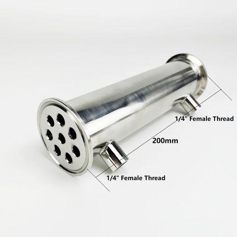 2"(51mm) OD64, Dephlegmator/Condenser with 1/4" Female Thread, 8 Pipes Inside ID 8mm,Lenght 200mm,Reflux in Kuwait