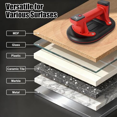 Electric Suction Cup Lifter for Glass, Tiles and Windows – Heavy Duty Vacuum Suction Cups for Ceramic, Floor, and Material Lift, 260KG Load Capacity (Electric) in Kuwait