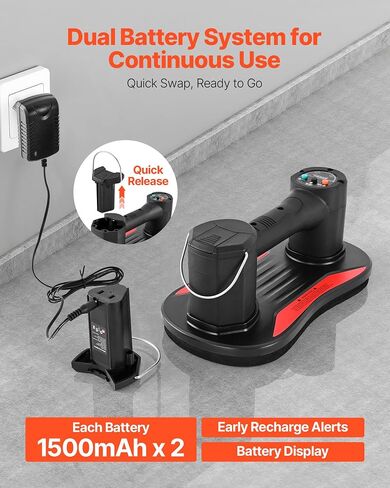 VEVOR Electric Vacuum Suction Cup, 375 lbs Max Lifting Capacity, Vacuum Glass Lifter with Digital Display, Heavy Duty Tile Suction Cup Tool for Lifting Tile, Granite, Wood, Paver, Drywall, Windows in Kuwait