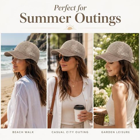 Breathable Mesh Baseball Cap, Unisex Outdoor Sun Hat for Summer, Lightweight Fishing Hiking Beach Travel Cap Khaki in Kuwait