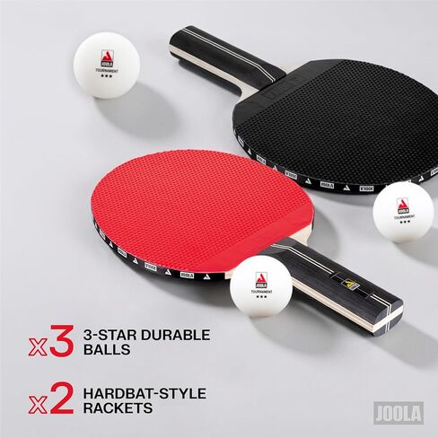 JOOLA Twilight 2-Player Table Tennis Set - 2 Premium Ping Pong Paddle Rackets, 3 High-Performance White 3-Star Table Tennis Balls, Beginner Friendly Starter Kit for Maximum Control, 5 Piece Set in Kuwait