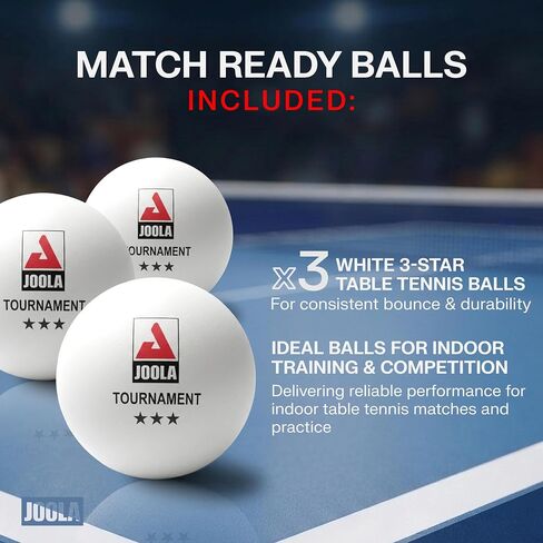 JOOLA Twilight 2-Player Table Tennis Set - 2 Premium Ping Pong Paddle Rackets, 3 High-Performance White 3-Star Table Tennis Balls, Beginner Friendly Starter Kit for Maximum Control, 5 Piece Set in Kuwait