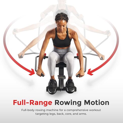 Sunny Health & Fitness Smart Compact 360° Full-Motion Rower, Low-Impact Full-Body Workout Rowing Workout Machine, Wide Motion Range & Space-Saving Design, Free SunnyFit Training App Connection in Saudi Arabia